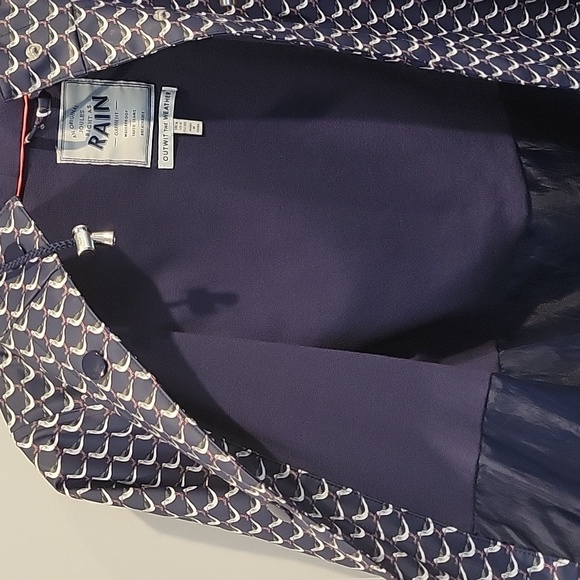 Joules Blue Raincoat with Bird Print - Picture 5 of 6